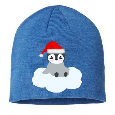 Christmas Penguin On Cloud Nine Funny Gift Sustainable Beanie