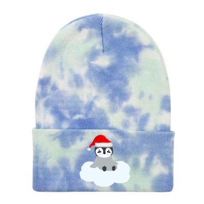 Christmas Penguin On Cloud Nine Funny Gift Tie Dye 12in Knit Beanie