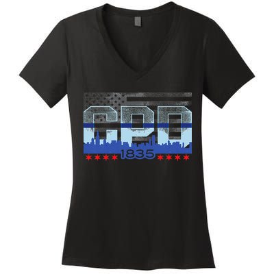 Chicago Police Officer Vintage CPD Women's V-Neck T-Shirt