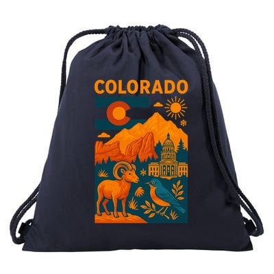 Colorado Peaks Of Greatness Drawstring Bag