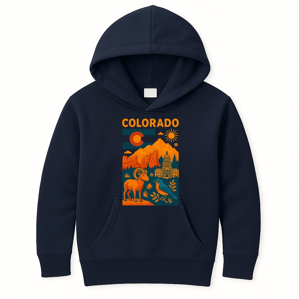 Colorado Peaks Of Greatness Kids Hoodie