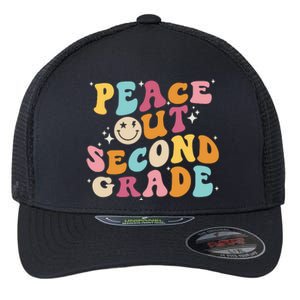 Cute Peace Out Second Grade Funny Last Day Of School Flexfit Unipanel Trucker Cap