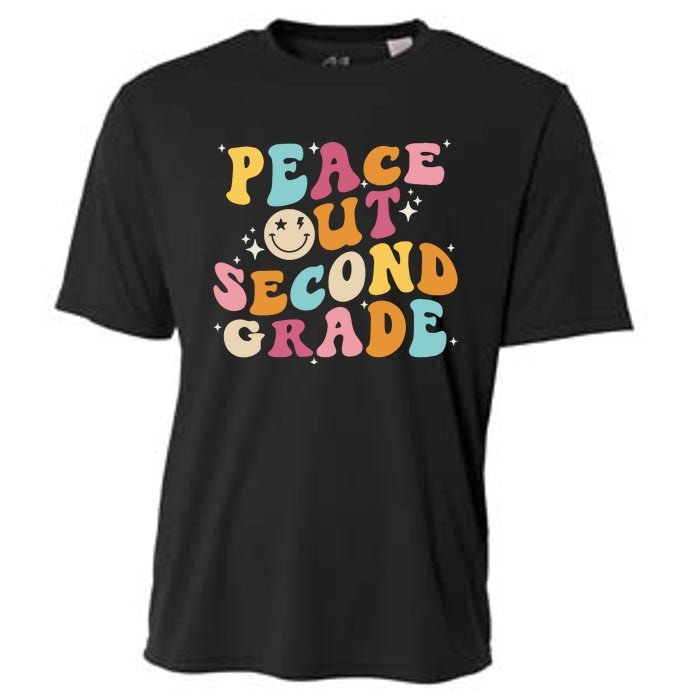 Cute Peace Out Second Grade Funny Last Day Of School Cooling Performance Crew T-Shirt