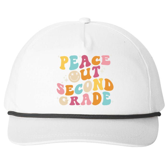 Cute Peace Out Second Grade Funny Last Day Of School Snapback Five-Panel Rope Hat