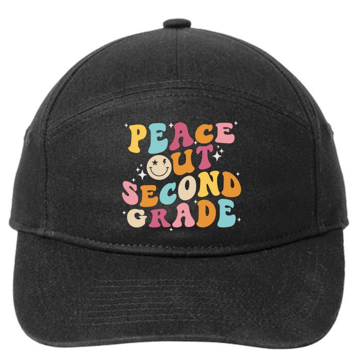 Cute Peace Out Second Grade Funny Last Day Of School 7-Panel Snapback Hat