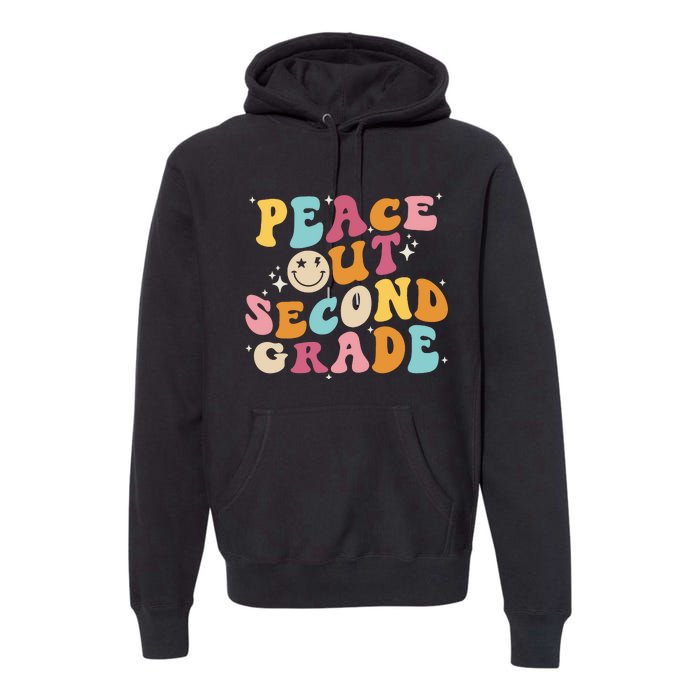 Cute Peace Out Second Grade Funny Last Day Of School Premium Hoodie