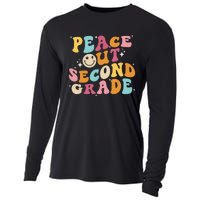 Cute Peace Out Second Grade Funny Last Day Of School Cooling Performance Long Sleeve Crew