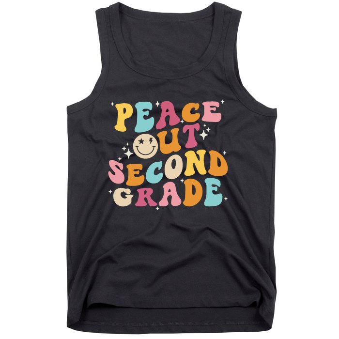 Cute Peace Out Second Grade Funny Last Day Of School Tank Top