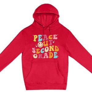 Cute Peace Out Second Grade Funny Last Day Of School Premium Pullover Hoodie