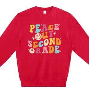 Cute Peace Out Second Grade Funny Last Day Of School Premium Crewneck Sweatshirt