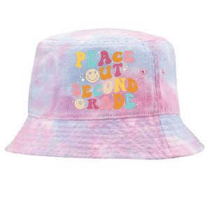 Cute Peace Out Second Grade Funny Last Day Of School Tie-Dyed Bucket Hat