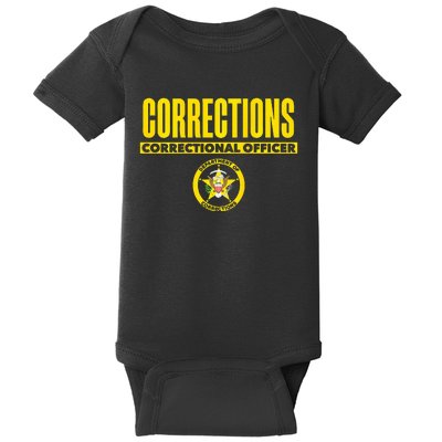 Correctional Prison Officer Thin Gray Line Flag Duty Baby Bodysuit