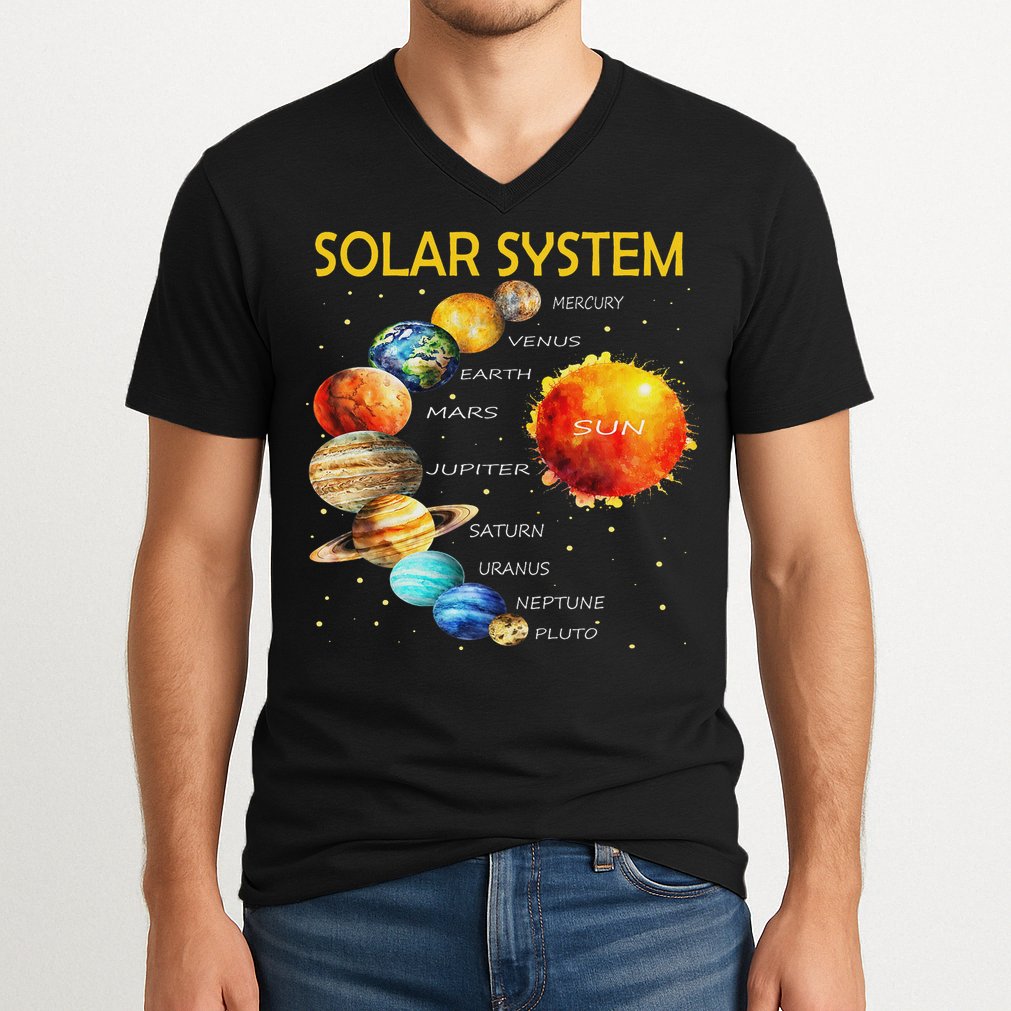 Cute Planets Of The Solar System  V-Neck T-Shirt