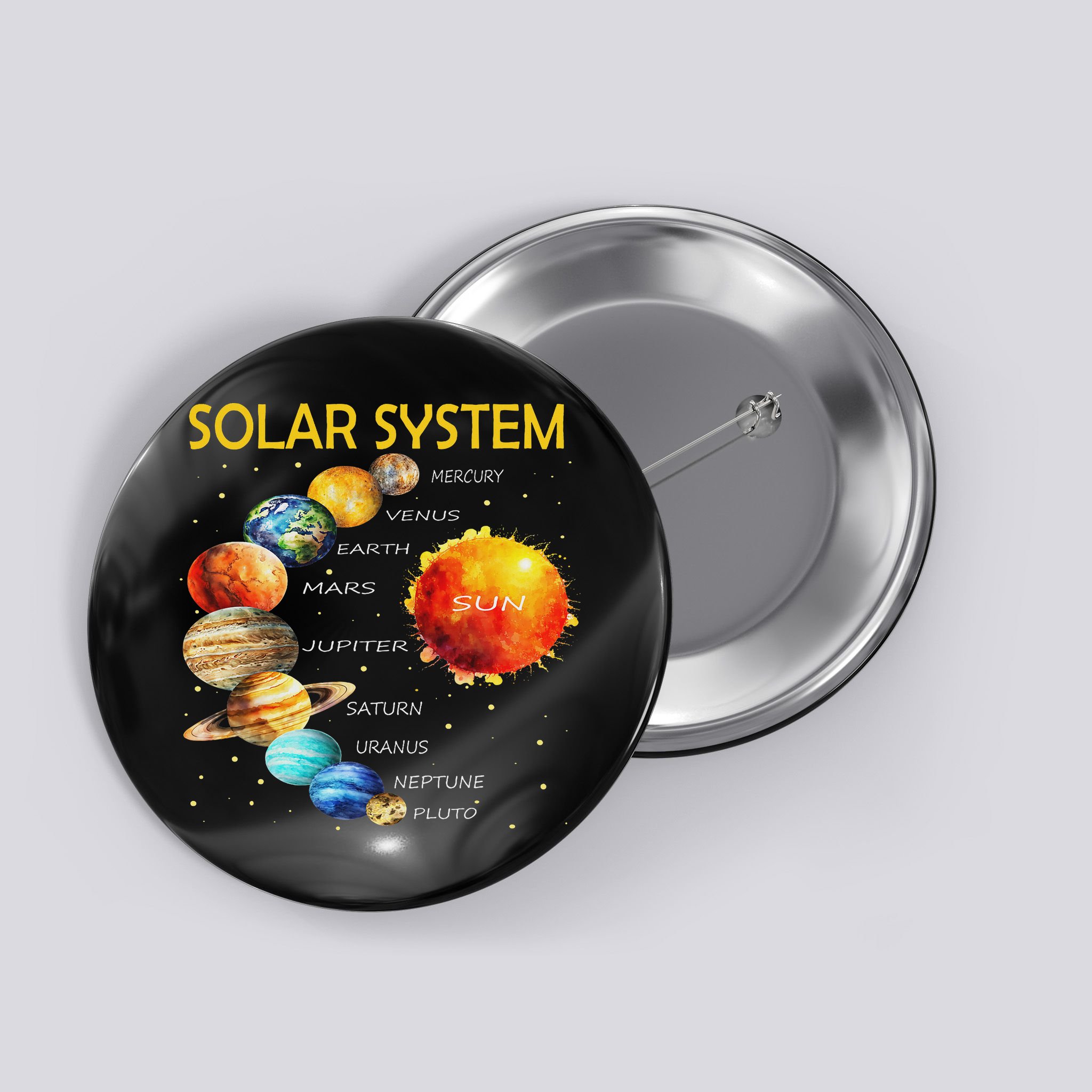 Cute Planets Of The Solar System  Button