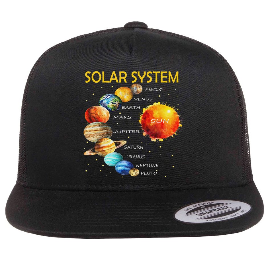 Cute Planets Of The Solar System  Flat Bill Trucker Hat