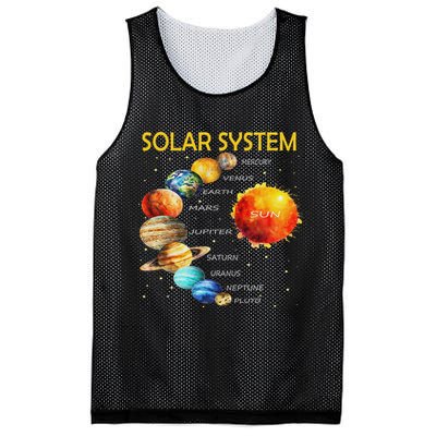 Cute Planets Of The Solar System  Mesh Reversible Basketball Jersey Tank