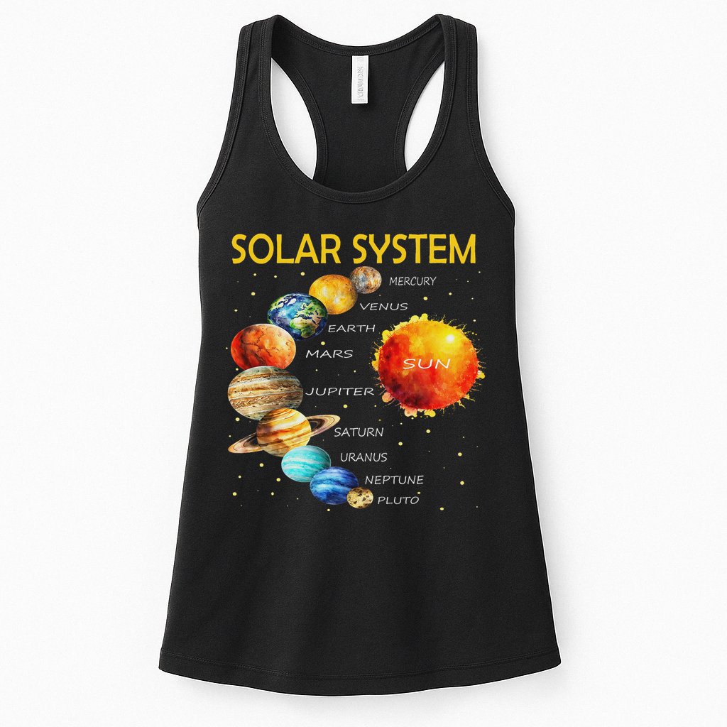 Cute Planets Of The Solar System  Womens Tank Top