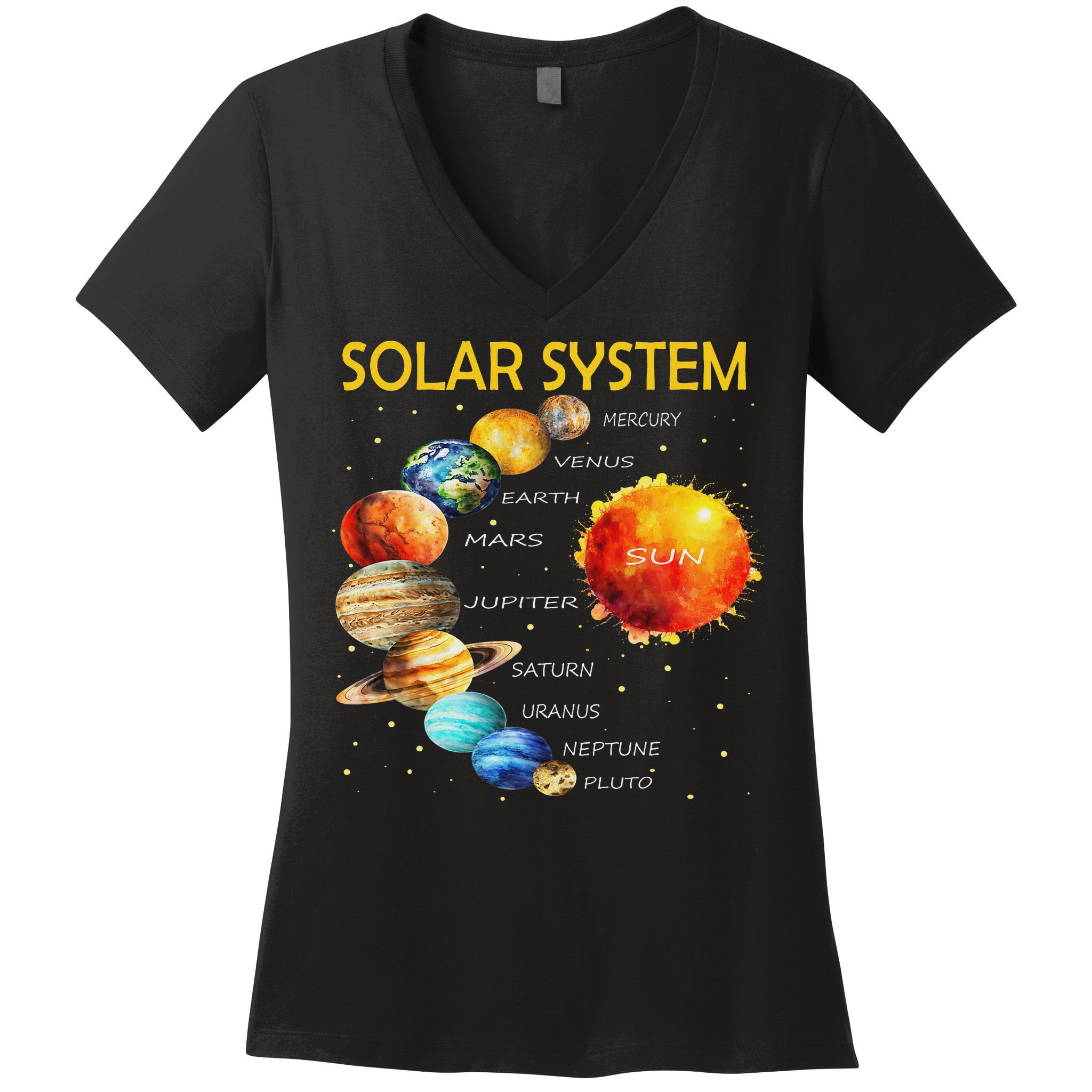 Cute Planets Of The Solar System  Women's V-Neck T-Shirt