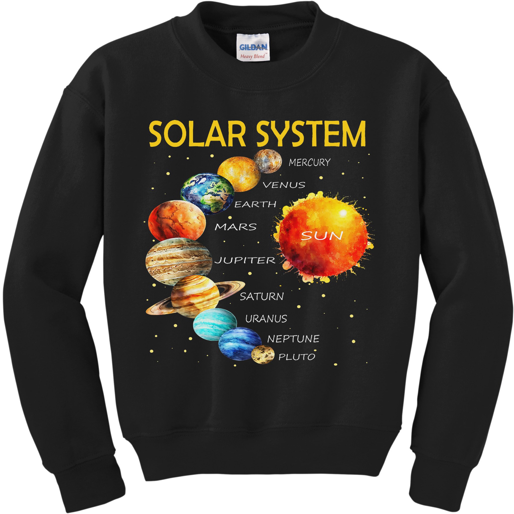 Cute Planets Of The Solar System  Kids Sweatshirt