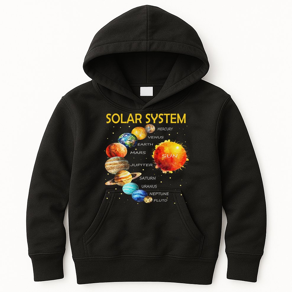 Cute Planets Of The Solar System  Kids Hoodie