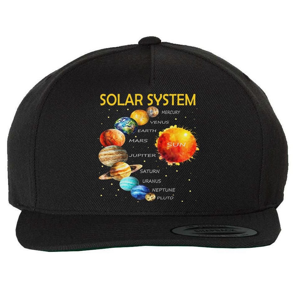 Cute Planets Of The Solar System  Wool Snapback Cap