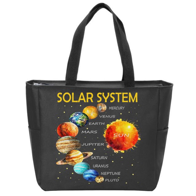 Cute Planets Of The Solar System  Zip Tote Bag