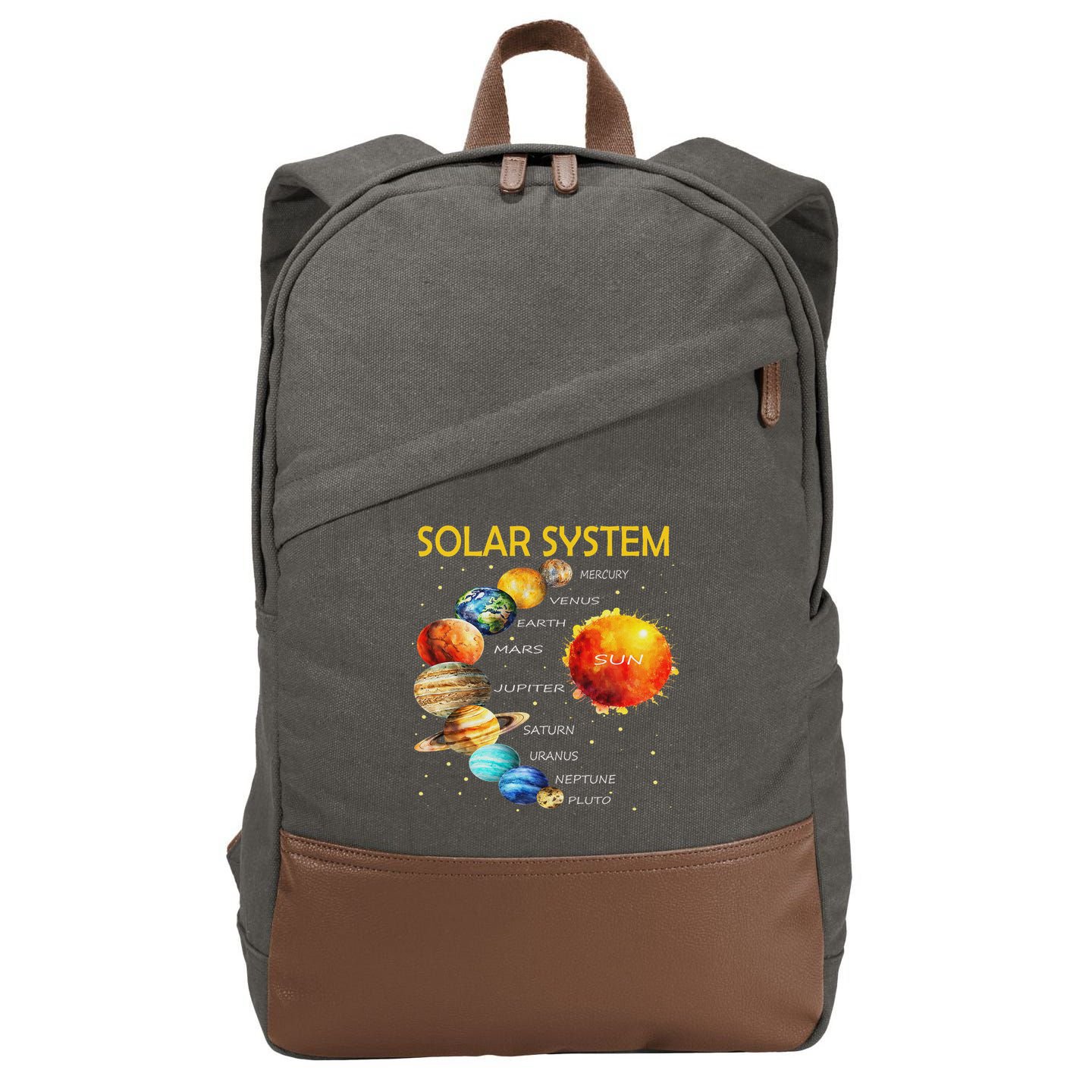 Cute Planets Of The Solar System  Cotton Canvas Backpack