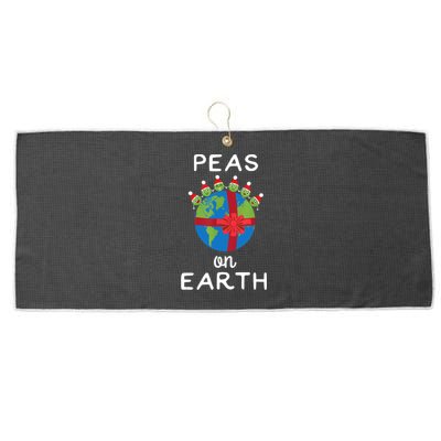 Christmas Peas On Earth World Peace Pea Design T Large Microfiber Waffle Golf Towel