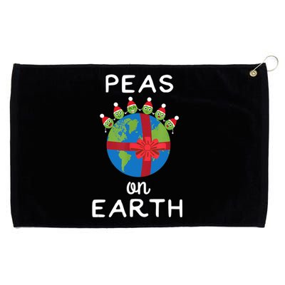 Christmas Peas On Earth World Peace Pea Design T Grommeted Golf Towel