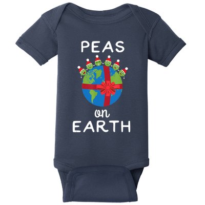 Christmas Peas On Earth World Peace Pea Design T Baby Bodysuit