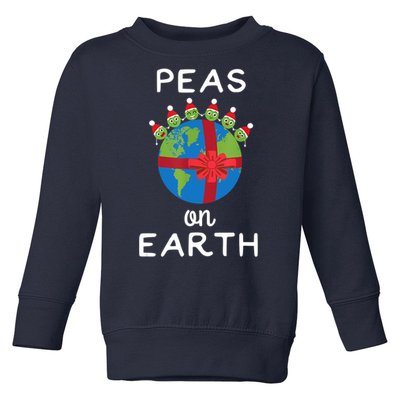 Christmas Peas On Earth World Peace Pea Design T Toddler Sweatshirt