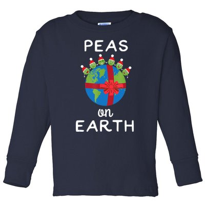 Christmas Peas On Earth World Peace Pea Design T Toddler Long Sleeve Shirt