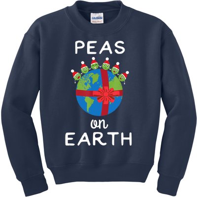 Christmas Peas On Earth World Peace Pea Design T Kids Sweatshirt