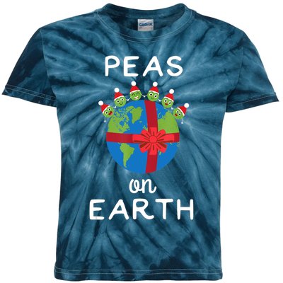 Christmas Peas On Earth World Peace Pea Design T Kids Tie-Dye T-Shirt