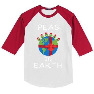 Christmas Peas On Earth World Peace Pea Design T Kids Colorblock Raglan Jersey