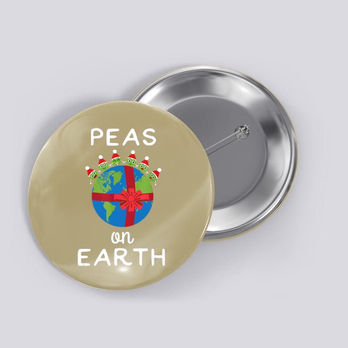 Christmas Peas On Earth World Peace Pea Design T Button