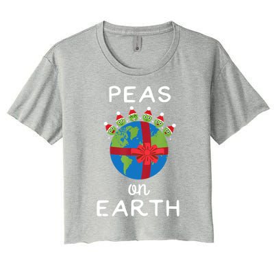 Christmas Peas On Earth World Peace Pea Design T Women's Crop Top Tee