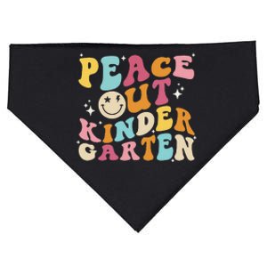 Cute Peace Out Kindergarten Funny Last Day Of School USA-Made Doggie Bandana