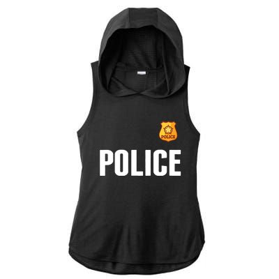 Cop Policeman Officer Halloween Costume Ladies PosiCharge Tri-Blend Wicking Draft Hoodie Tank