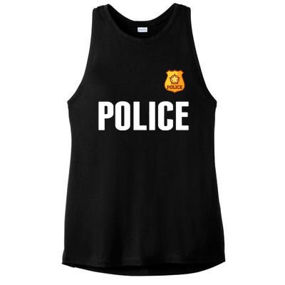 Cop Policeman Officer Halloween Costume Ladies PosiCharge Tri-Blend Wicking Tank