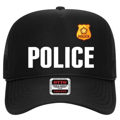 Cop Policeman Officer Halloween Costume High Crown Mesh Back Trucker Hat