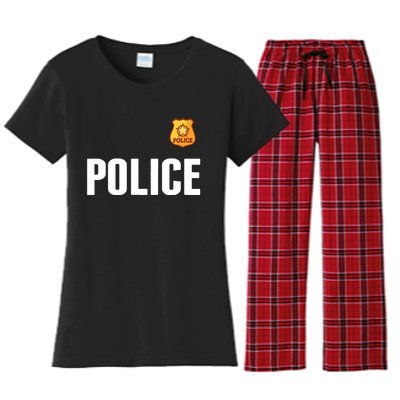 Cop Policeman Officer Halloween Costume Women's Flannel Pajama Set