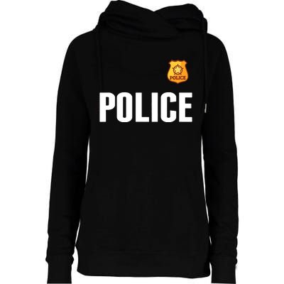 Cop Policeman Officer Halloween Costume Womens Funnel Neck Pullover Hood