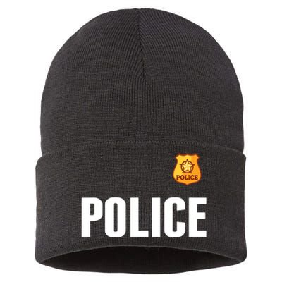 Cop Policeman Officer Halloween Costume Sustainable Knit Beanie