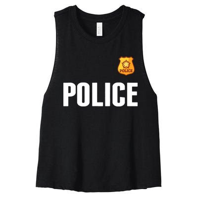 Cop Policeman Officer Halloween Costume Women's Racerback Cropped Tank