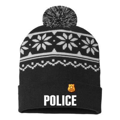 Cop Policeman Officer Halloween Costume USA-Made Snowflake Beanie