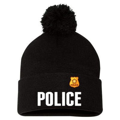 Cop Policeman Officer Halloween Costume Pom Pom 12in Knit Beanie