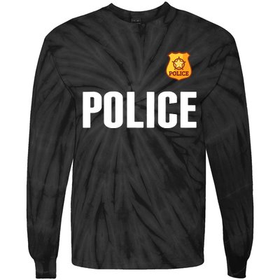 Cop Policeman Officer Halloween Costume Tie-Dye Long Sleeve Shirt