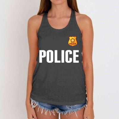 Cop Policeman Officer Halloween Costume Women's Knotted Racerback Tank