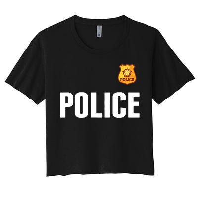 Cop Policeman Officer Halloween Costume Women's Crop Top Tee